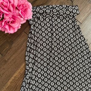 Limited black & white maxi skirt fold over waist